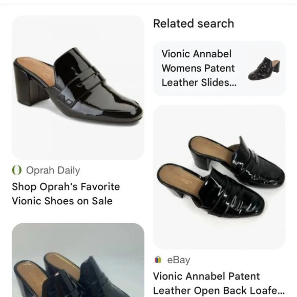 Vionic Annabel Patent Leather Open Back Loafer Mules Black 8 - Picture 10 of 10